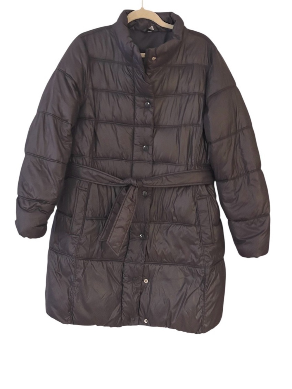 Old Navy Gray Puffer Coat Size Large Belted